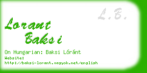 lorant baksi business card