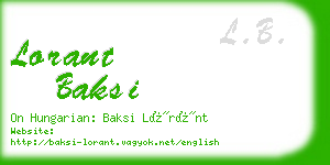 lorant baksi business card